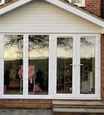 Rear extension with new French doors and glazing